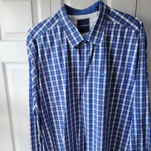 Tommy Bahama Blue & White Check Button Down Shirt